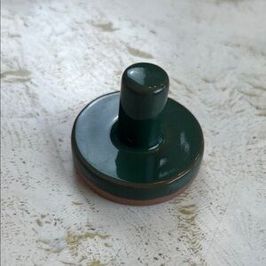 Cookie Stamp Terracotta Green Enamel  2" Rose Flower